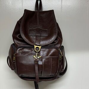 Vintage Yongle Drawstring Backpack with many pockets unisex